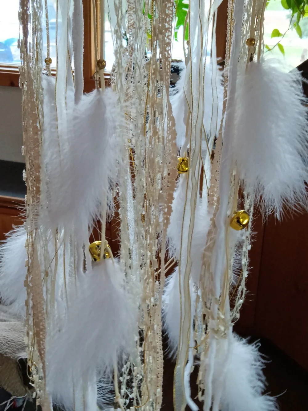 Amazon Gold and White Hanging LED Dreamcatcher Lantern